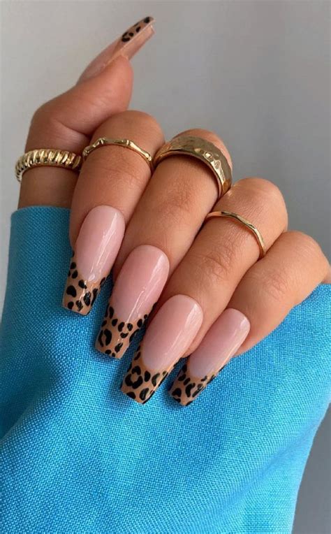 leopard tip nails
